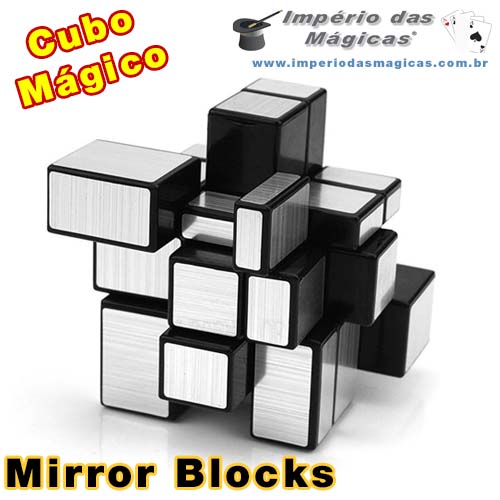Cubo Mágico Profissional Diferente 2x2x2 Mirror Blocks Prata em